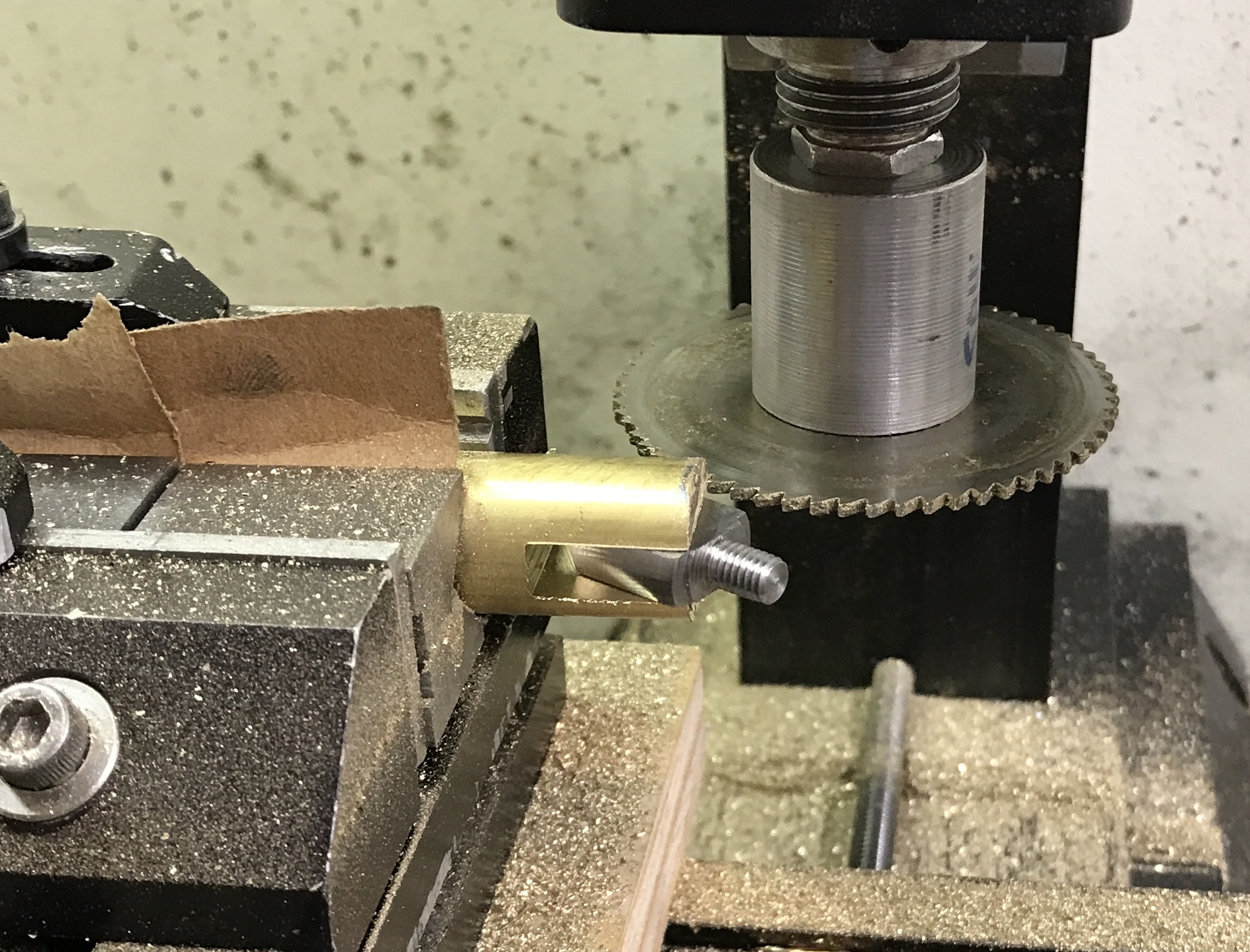 The screw sitting in the handle groove